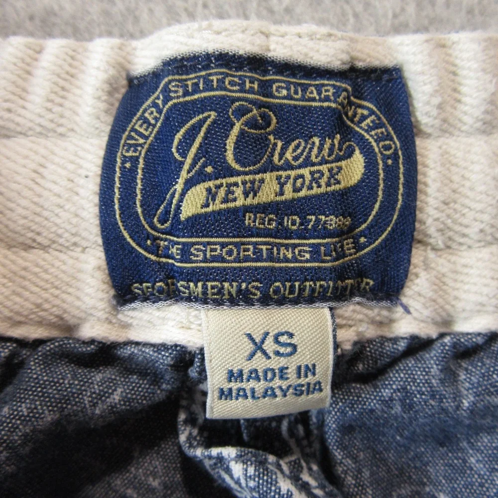 J. Crew Men Shorts XS Blue‎ Floral Leaf Elastic Waist Drawstring Casual 26b